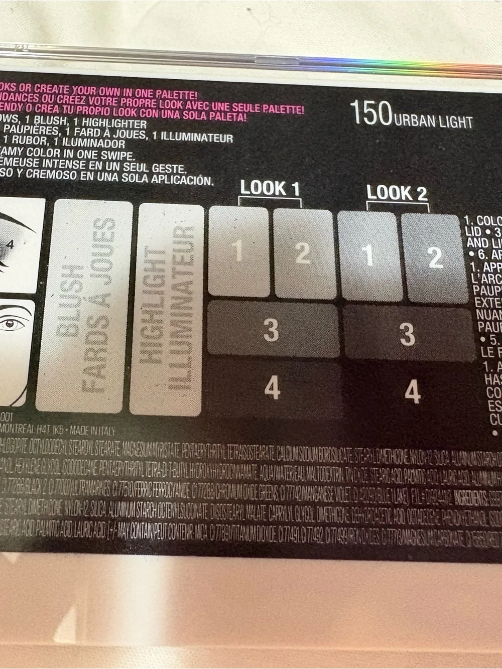Maybelline Shimmer Eyes & Cheeks Palette — Pink, Gold, Silver, Green, Purple